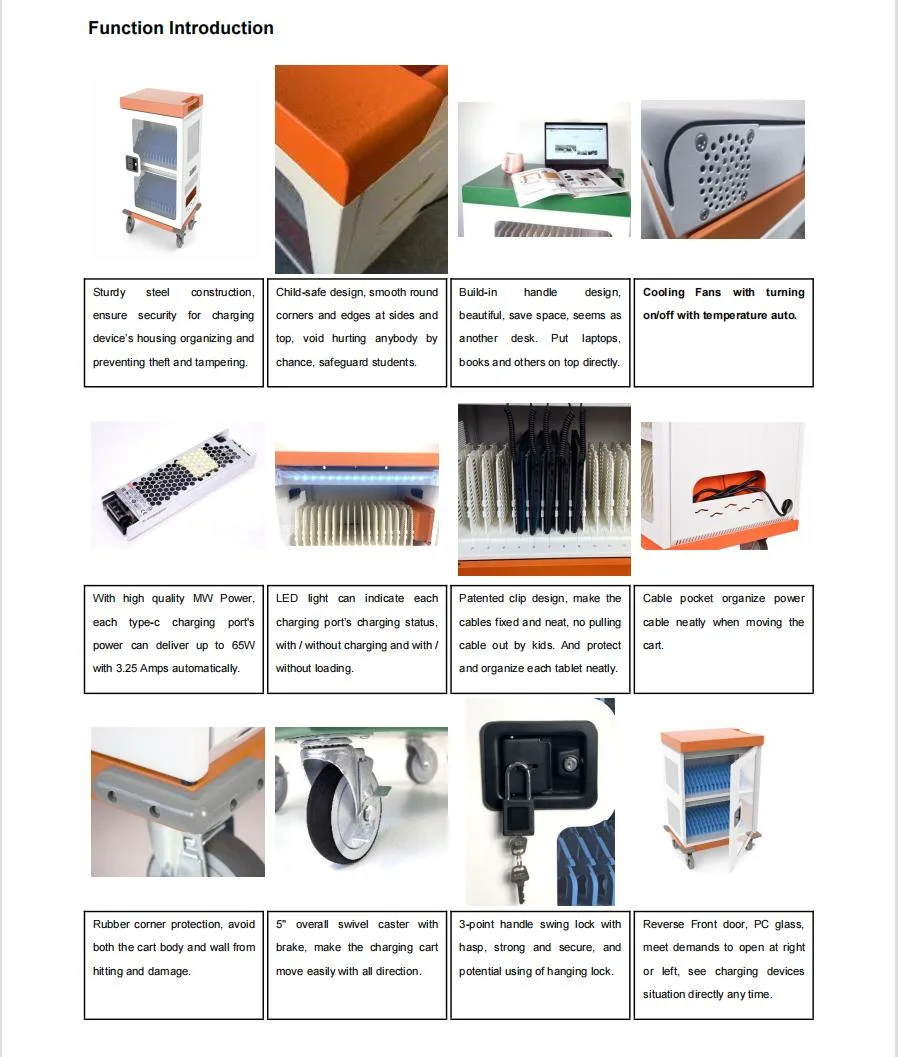 32 Prots Type-C USB-C Storage and Charging Smart Charging Computer Laptop Rack Cabinet