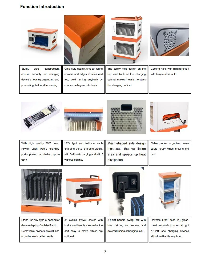 High Quality OEM USB 16 Bay AC Storage and Charging Cabinet for Ipads Chromebooks