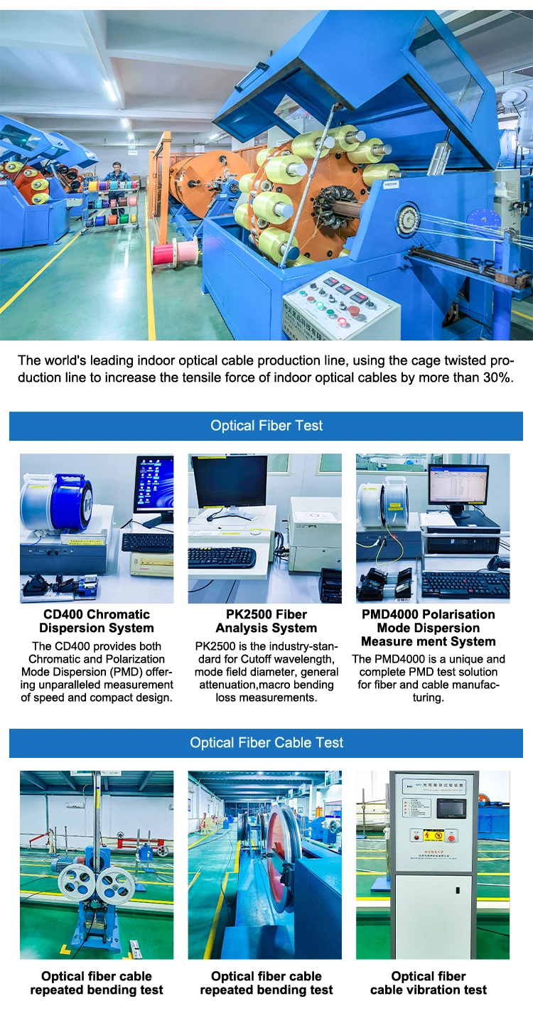 Necero CCTV Fiber Optic Cable Telecommunications Indoor High Strength Quality Indoor Fiber Optic Cabling
