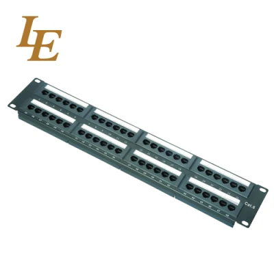 19 Zoll schwarzes 2u UTP 48 Port Cat5e Patchpanel