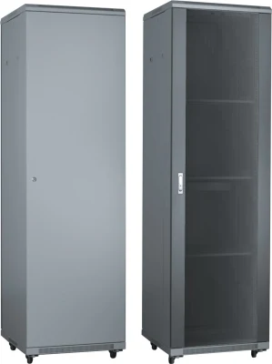 19-Zoll-Server-Rack für Rechenzentren, 42 HE, bodenstehende Glastür, Flurschrank, Serverschrank, Wandschrank, Netzwerkschrank