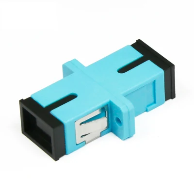 SC-SC OM3 Multimode-Simplex-Glasfaseradapter aus Kunststoff – Aqua