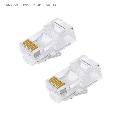 UTP RJ45 CAT6 Modularstecker für Netzwerk-LAN-Kabel 8p8c 3 Spitzen (Gabeln) Ethernet-Kabel Crimp 8-poliger Stecker